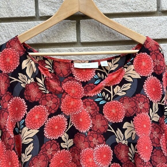 Sejour Floral Blouse with High-Low Hem Sz 22W - Picture 2 of 8